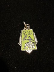 Vintage Silver Mercury Sign Symbol Charm Pendant Zodiac Planet FRANCE