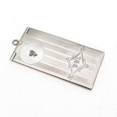 MARATHON 925 Sterling Silver Antique Art Deco Monogram Chatelaine Locket Case