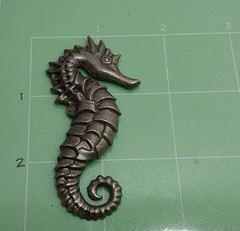 Vintage Seahorse Brooch Pin Silver Tone Metal Marine Jewelry 2.5 Inches