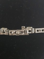 VINTAGE TENNIS BRILLIANT STERLING SILVER 925 LINK NECKLACE 16.25″ SPARKLES