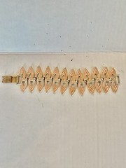 Vintage MCM Peach Colored Enamel & Gold Tone Bracelet Late 50’s