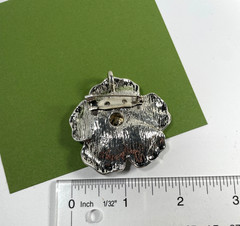 4 Vintage Brooch Pin Flowers Floral Iris Joclyn Lot Silver Tone Good Condition