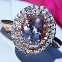 Effy 14k rose gold ring 2.15ct morganite diamond size 7 vintage 4.75gr N3040C