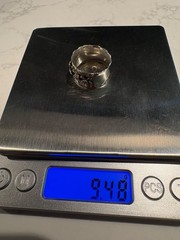 Vintage Sterling Silver 925 RL Israel Wide Hammered Rose Floral Band Ring Size 8