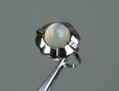 835 Silver – Antique Art Nouveau Ring – Moonstone