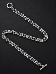 Luxury Vintage Mexico .925 Sterling Silver Heavy Rolo Link Chain Necklace 55 g