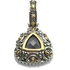 Vintage Renaissance Revival 2-Tone Black Onyx Cubic Zirconia Pendant