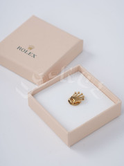ROLEX Gold Crown Lapel Pin Tie Tack Brooch NOS Collectible AD VIP Gift Boxed
