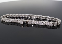 13.69ct Diamond Set 14k White Gold Tennis Bracelet 18cm Long Val $19540