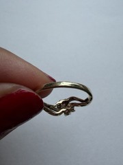 Solid 14k gold vintage pink sapphire diamond ring