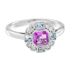 2.10Ct Art Deco Style Lab Created Diamond Anniversary 14k White Gold Finish Ring