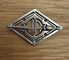 Vintage Art Deco Marsh & Son Sterling Silver Marcasite Monogram Brooch Pin AU AV