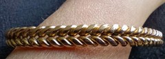 Heavy Vintage Estate 14K Solid Gold Braided Rope Bangle Bracelet 30g