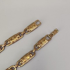 Vintage Kramer of NY Necklace Book Chain Victorian Revival Gold Tone SHORT 14″