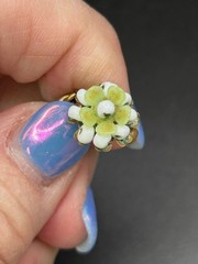 VINTAGE MIRIAM HASKELL MILK GLASS CHOKER WITH FLOWERS WIRED GOLD TONE – SIGNED