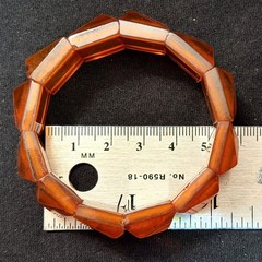 Vintage Honey Baltic Amber Stretch Panel Bracelet 8.5 In