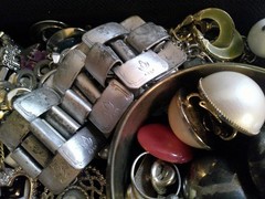 Pink Jewelry Case Full of Vintage and Modern Costume Jewelry
