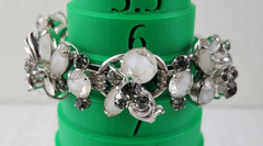 Vintage Juliana Rhinestone Bracelet & Earrings Set Givre Glass Smoky Rhinestones