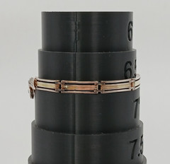 925 KI Two Tone Bar Link Bracelet 7in Unisex Sterling Silver 15g Vermeil Italy