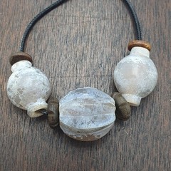 Antique Style Unique carved Gray agate melon shape beads Patina Beads Lot