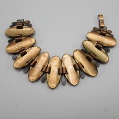 Vintage Copper Enamel Bracelet Panel Red MCM