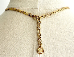 Vintage Gold Tone Chain Choker Necklace Adjustable Length Costume Jewelry