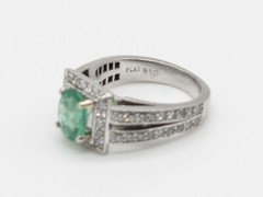 Designer $8000 3.50ct AAA+++ Colombian Emerald Diamond Platinum HALO Ring 10g