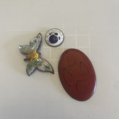 Vintage Lot Of 12 Enameled Copper Pendants