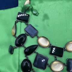 Vintage Liz Claiborne Necklace. Black, Gray And Gold Facet. Statement JCPENNY