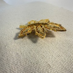 AAI Leaf Brooch Gold-Tone Intricate Detailing Vintage Style MCM