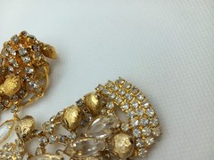 VINTAGE JULIANA? GOLD TONE WATERFALL NECKLACE BRACELET DEMI PARURE