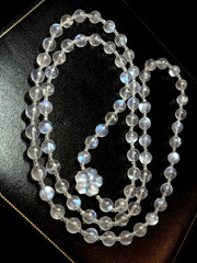 necklace moonstone rock crystal Art Deco style