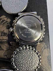 Vintage Japanese Novelle Quartz Abalone Silver Tone Watch Bracelet Stretchy 8”