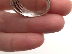 Vintage Sterling Silver 925 Rectangle Moonstone Textured Split Band Ring sz 9