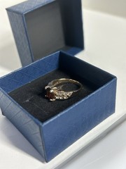 Vintage Red Cubic Zirconia Ring Gold Plated Womens Size 6