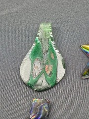 Vtg Dichroic Art Glass Pendant Lot 4 Pcs Shimmer Iridescent Star Studio Jewelry