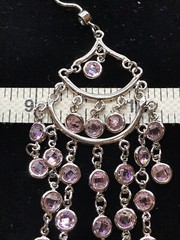 Vintage 925 Sterling Silver Pink Topaz Cubic Zirconia Earrings Stunning!