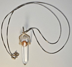 Vintage 18-inch 925 Neckless w/ Crystal Amulet Pendant – Sterling Silver – 5.5g