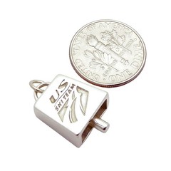 Vintage Sterling Silver US Ski Team Mini Cowbell Charm/Pendant