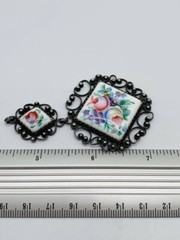 Soviet Vintage Pendant Enamel rostov Finift Hand Painted ussr