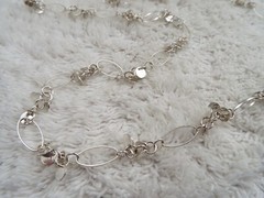 Silvertone Charm Chain Necklace (J38)