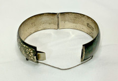 925 Vintage Sterling Silver Black Forstner Bangle Bracelet 2.5 Inches 1.3 oz