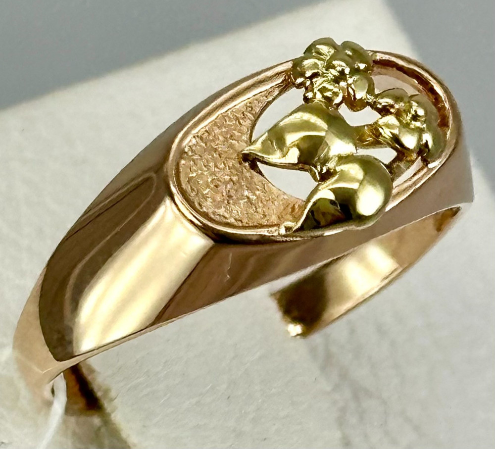 USSR Vintage Original 583 14K Rose & Yellow Gold Ring 2.90 g. 7,25 US Ukraine