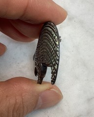 Vintage Shube 925 Sterling Silver Textured Buffalo Pin Brooch