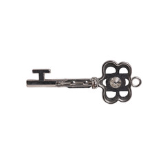 Faux Rhinestone Skeleton Key Brooch Plastic Pin – Safety Pin Clasp 2.5 Inches