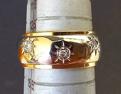MCM Traub Orange Blossom 14k White Gold Diamond Starburst Eternity Band Size 6.5