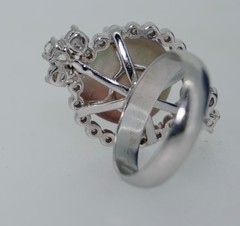 Unusual Cat’s eye Watermelon Tourmaline & Diamond 14K Ring