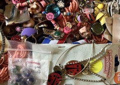 3.5lbs VTG to Now Mix Junk Jewelry Lot Craft Repurpose Broken Some Wearable