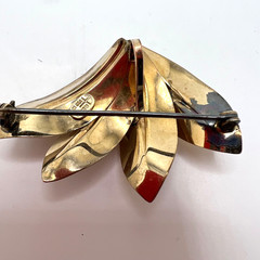 VTG REGEL 12K GF BROOCH/Pendant – Stylized MCM Leaf Cluster – 2 inches