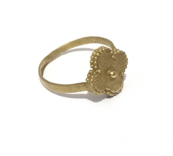 Handmade Enchanted Clover Ring Copper For Women Golden Clover Charm Design